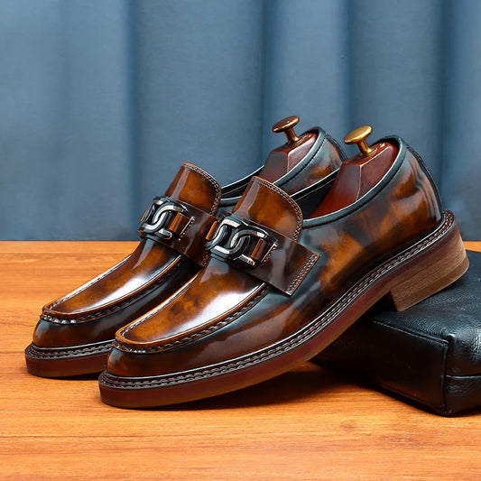 New Shoes For Men Loafers Mens Dress Shoes Leather Shoes Man Male Genuine Leather Social Shoes