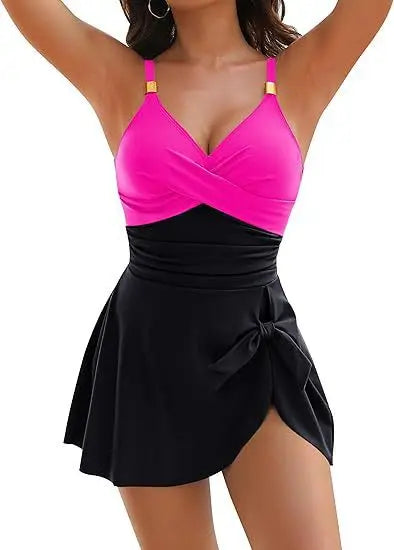 Women's one-piece swimsuit, tight-fitting, slimming, crisscross backless, multi-color swimwear