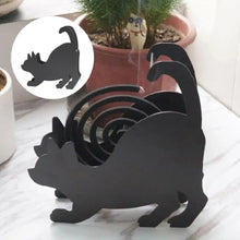 Load image into Gallery viewer, Iron Mosquito Coil Holder Burner Cat Shaped Fireproof Incense Burning Rack Decoration
