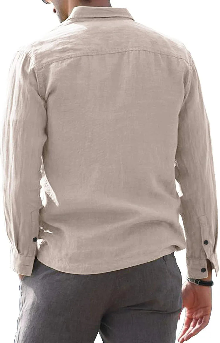 Back in Stock New Men's Casual Shirt European Size Solid Color Simple Long Sleeve Shirt Men Long Sleeve T Shirt