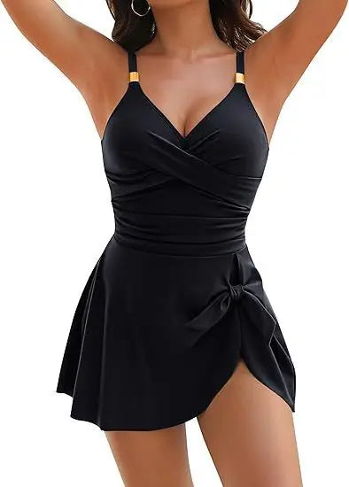 Women's one-piece swimsuit, tight-fitting, slimming, crisscross backless, multi-color swimwear