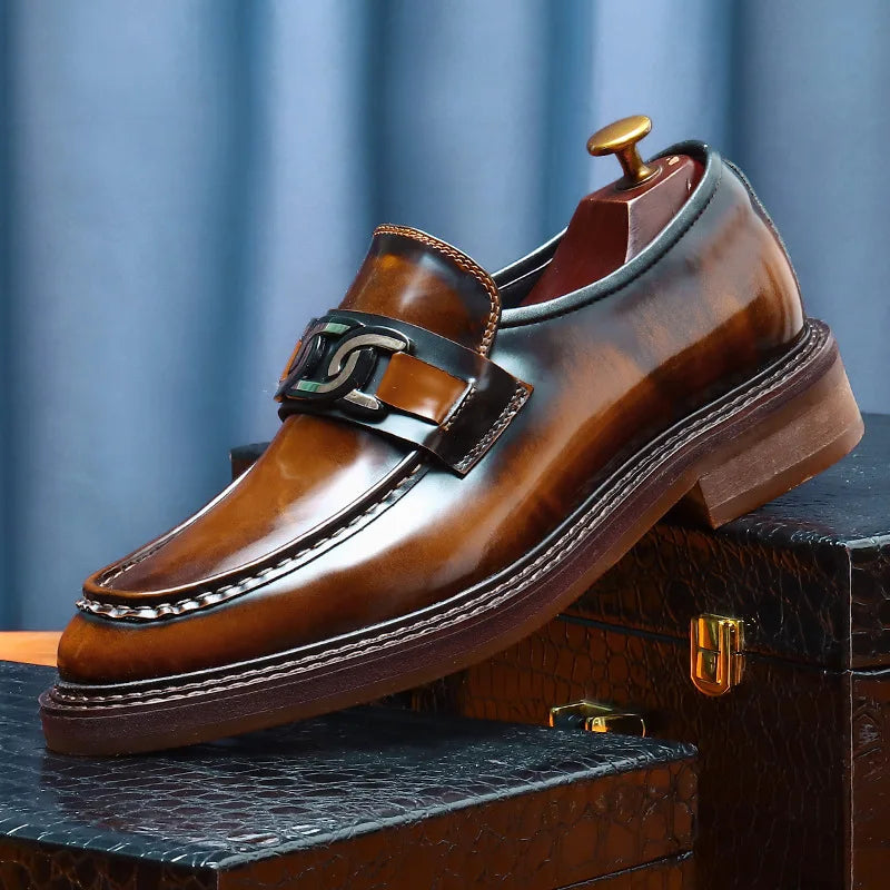 New Shoes For Men Loafers Mens Dress Shoes Leather Shoes Man Male Genuine Leather Social Shoes