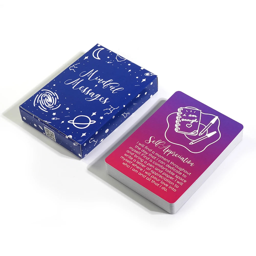 Mindful / Spiritual Vibe Messages Cards Daily Inspiration Deck Positive Affirmations Included Spiritual Tool for Self Care and Mindfulness Beauti
