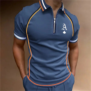 Polo Shirt for Men Poker Plain Men's Golf Clothing Alphabet Street Casual Designer T Shirt Short Sleeve Tee Tops Oversize