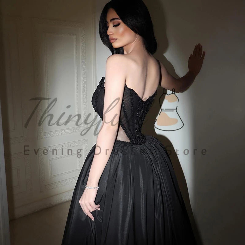 Thinyfull Formal A-Line Evening Dresses Sweetheart Beadings Party Dress Sexy Cocktail Prom Gowns Customized