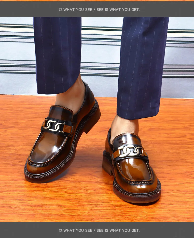 New Shoes For Men Loafers Mens Dress Shoes Leather Shoes Man Male Genuine Leather Social Shoes
