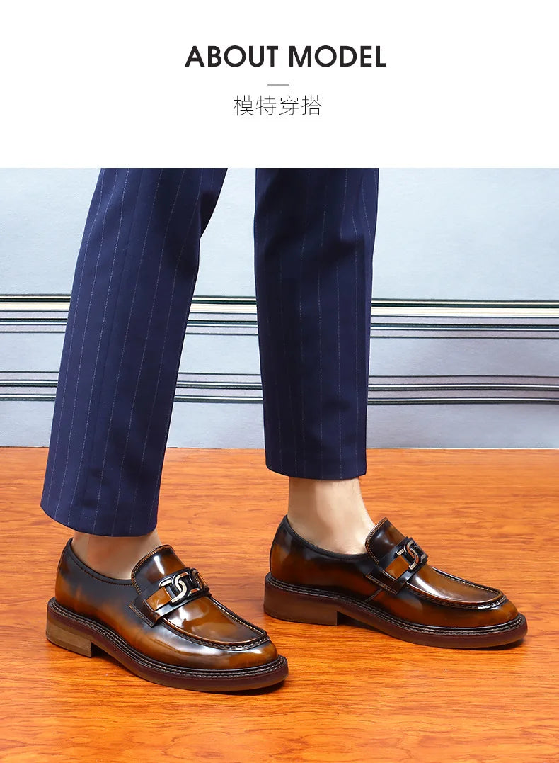 New Shoes For Men Loafers Mens Dress Shoes Leather Shoes Man Male Genuine Leather Social Shoes