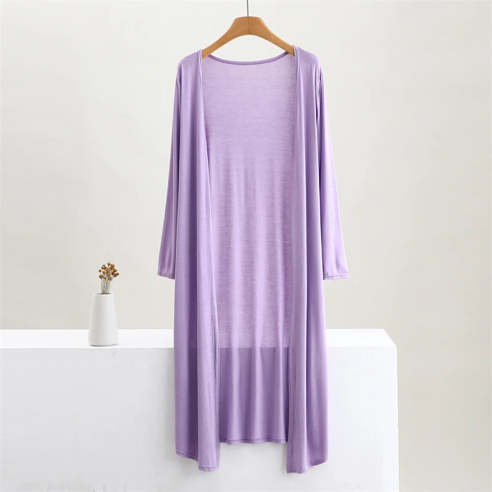 Traci K Collection- 12 Colors Women Modal Long Cardigan Female Cotton Sweater Cardigans Long Sleeve Women Casual Coat Ladies Outerwear