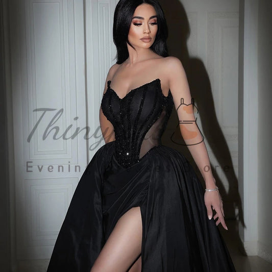 Thinyfull Formal A-Line Evening Dresses Sweetheart Beadings Party Dress Sexy Cocktail Prom Gowns Customized