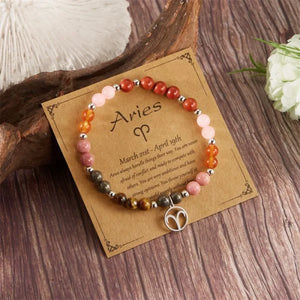 12 Zodiac Beaded Bracelet Aries Taurus Gemini Cancer Leo Virgo Libra Scorpio Aquarius Pisces Gifts Women Jewelry Gift