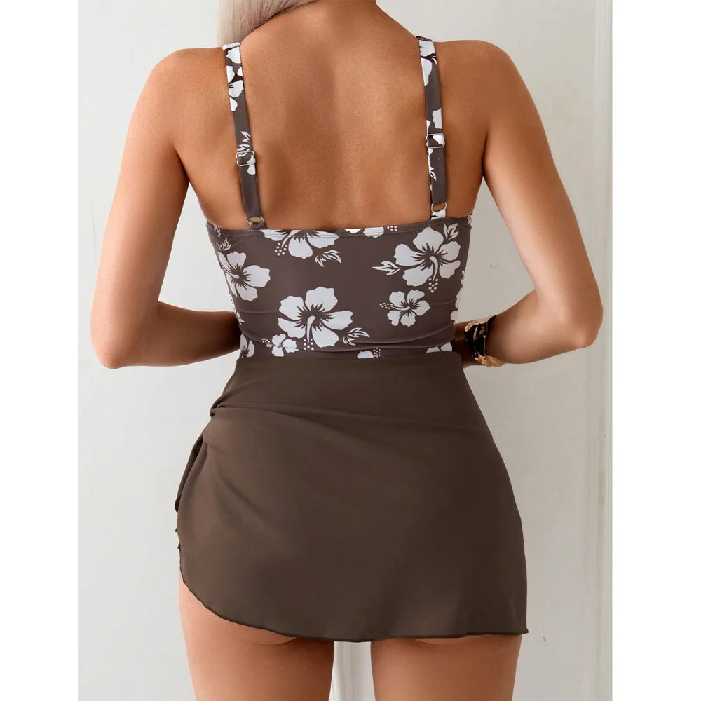 One Piece Swimdress Swimsuits for Women Tummy Control Swim Skirt Bathing Suit for Women
