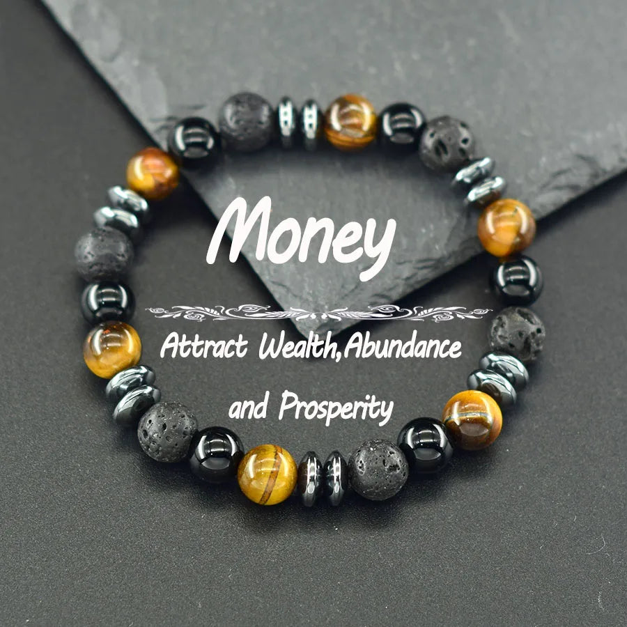 Natural Holistic Healing Bracelets Women Men Hematite Accessories Relieve Anxiety Release Burden Jewelry Gift for Lover