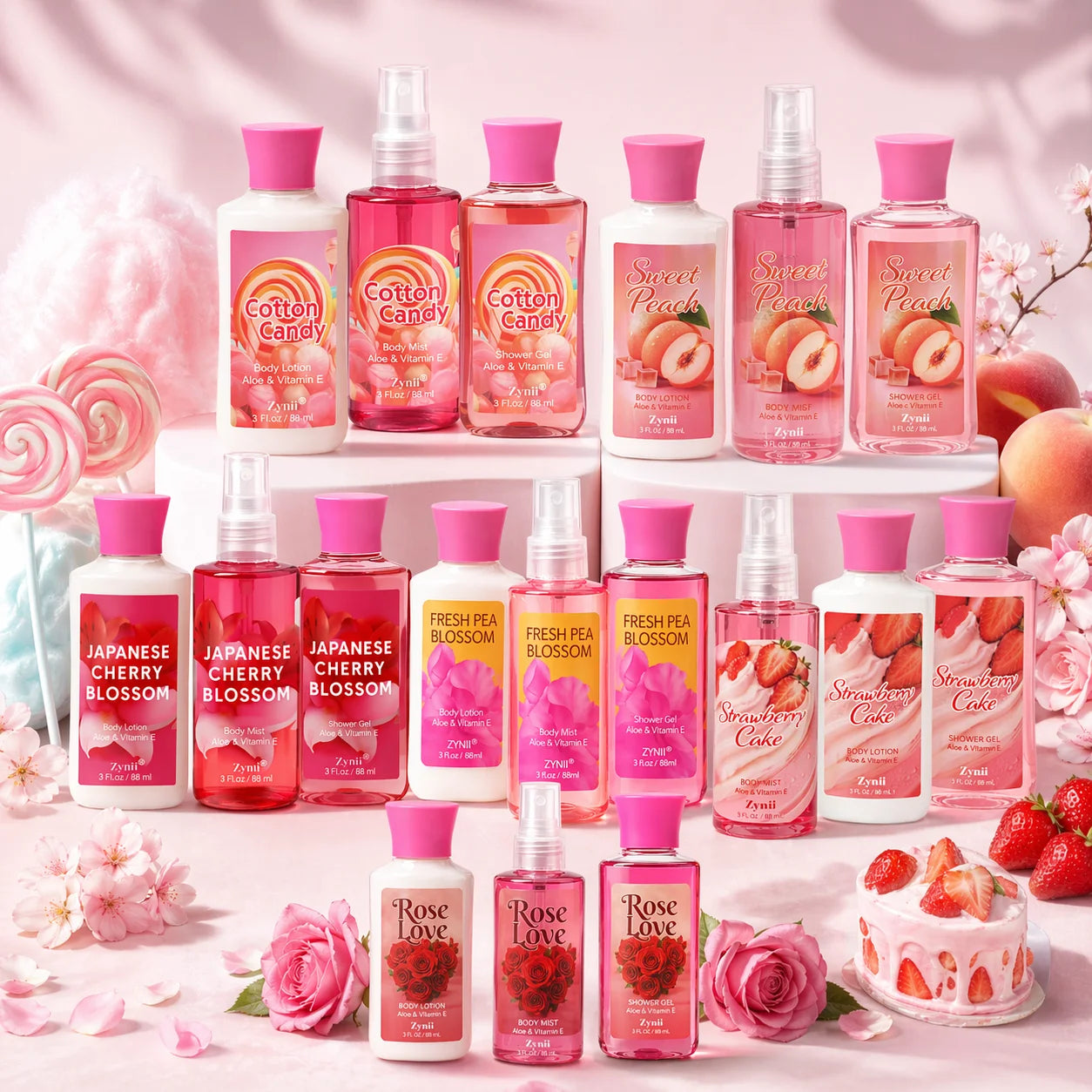 (6 Fragrances to choose from)Gift Sets – Travel Bath & Body Kit (88ml Shower Gel, 88ml Body Lotion, 88ml Body Mist) Luxurious Foam, Fresh Deodori