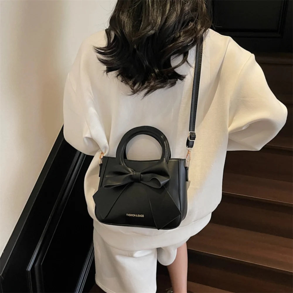 Put a Bow On It (FashionBags) (Trend) Design Women's Crossbody Bag Fashionable Small Square Handbag Single Shoulder Bag Versatile PU Leather