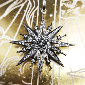 Pendants Royalty Star New Years Jewelry Vintage Pure 925 Sterling Silver Magical Boho Look Accessories Dream Gift For Women or Men