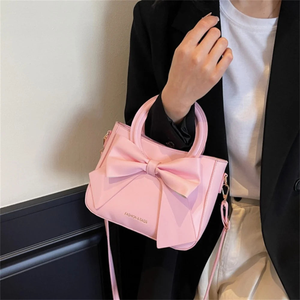 Put a Bow On It (FashionBags) (Trend) Design Women's Crossbody Bag Fashionable Small Square Handbag Single Shoulder Bag Versatile PU Leather