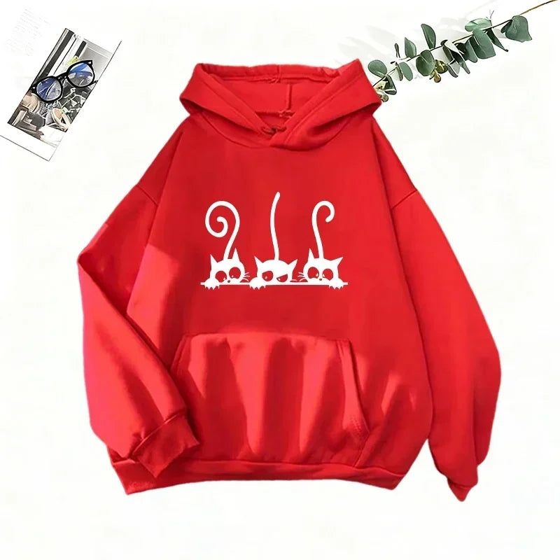 Cutie Crypto Cat Print Hoodie Sweatpants Women's Tracksuit Urban Casual Fashion Sportswear Fall Winter Home Outdoor Warm Outfits