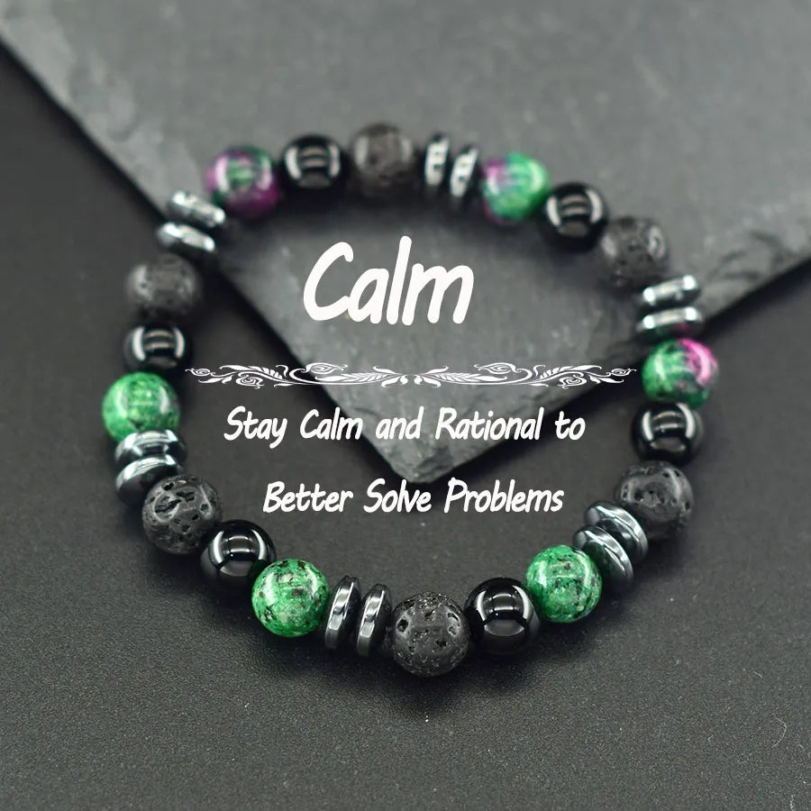 Natural Holistic Healing Bracelets Women Men Hematite Accessories Relieve Anxiety Release Burden Jewelry Gift for Lover