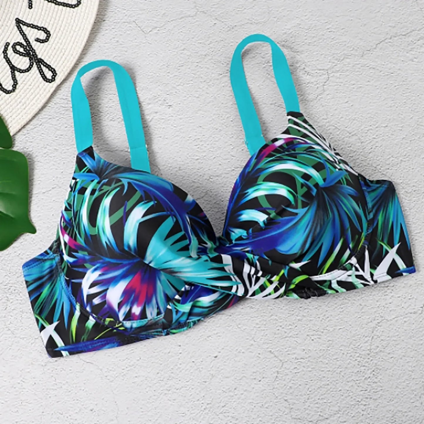 Botanical Print Tankini Swimwear Women'S 2 Piece Bikini Set Summer Sexy Swimsuit 2pcs Beach Bathing Suit Ladies Bikinis Outfit