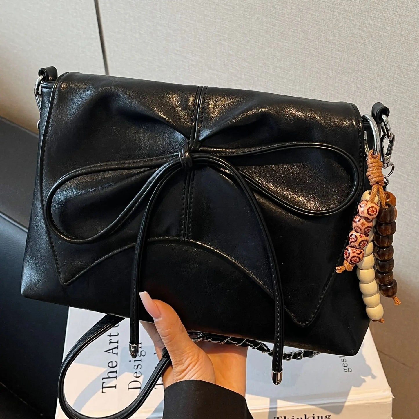 2025 Put a Bow On It HOBO Square Bag for Women, Minimalist Shoulder Crossbody Purse, Fashionable Handbag