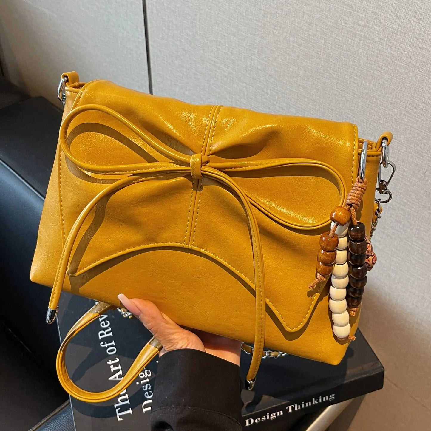 2025 Put a Bow On It HOBO Square Bag for Women, Minimalist Shoulder Crossbody Purse, Fashionable Handbag
