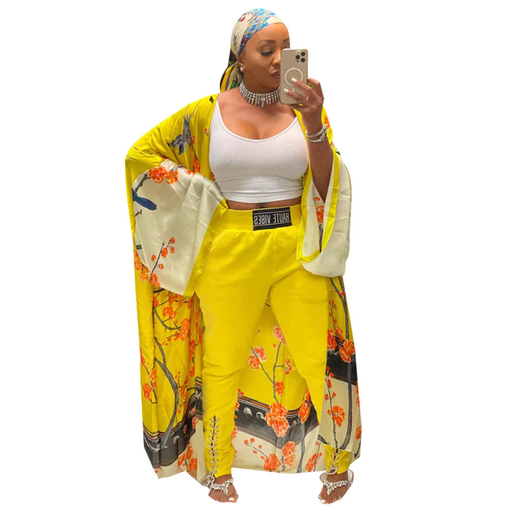 Women's Satin Open Front Cardigan Kimono Duster Sexy Beach Cover-Up Loose Long Flowy Maxi Kimonos Floral Print Cardigan