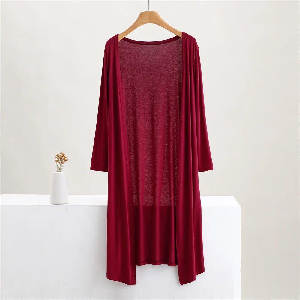 Traci K Collection- 12 Colors Women Modal Long Cardigan Female Cotton Sweater Cardigans Long Sleeve Women Casual Coat Ladies Outerwear
