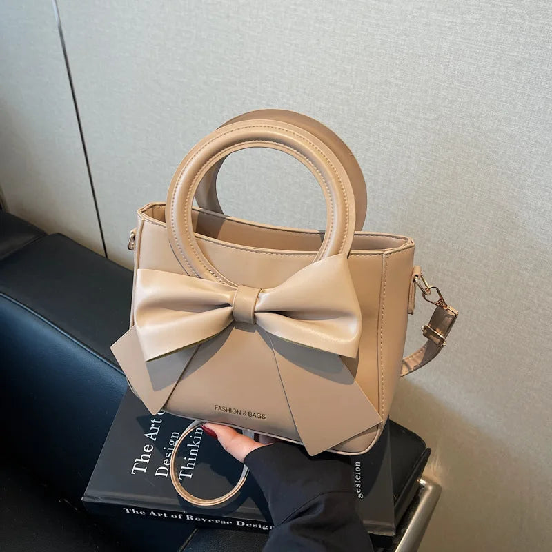 Put a Bow On It (FashionBags) (Trend) Design Women's Crossbody Bag Fashionable Small Square Handbag Single Shoulder Bag Versatile PU Leather