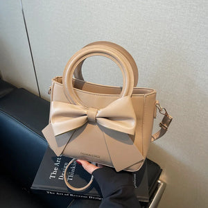 Put a Bow On It (FashonBags) (Trend) Design Women's Crossbody Bag Fashionable Small Square Handbag Single Shoulder Bag Versatile PU Leather