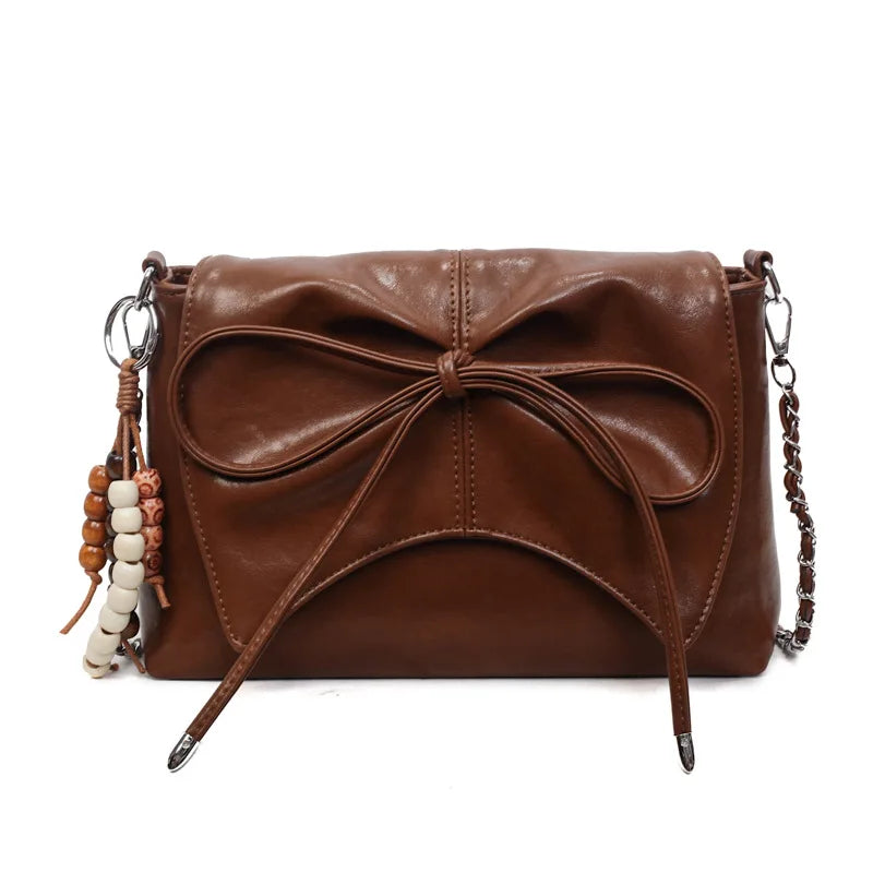 2025 Put a Bow On It HOBO Square Bag for Women, Minimalist Shoulder Crossbody Purse, Fashionable Handbag