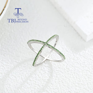Gorgeous Designer chic Ring  925 Sterling Silver for Women Natural Tsavorite Gemstone Fashion Jewelry Anniversay Party Gift