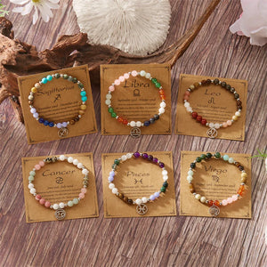 12 Zodiac Beaded Bracelet Aries Taurus Gemini Cancer Leo Virgo Libra Scorpio Aquarius Pisces Gifts Women Jewelry Gift