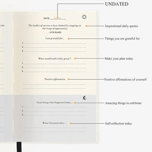 Gratitude Journal Diary Notebook Self-discipline Punching Schedule Plan Reflection & Manifestation Journal Stationery