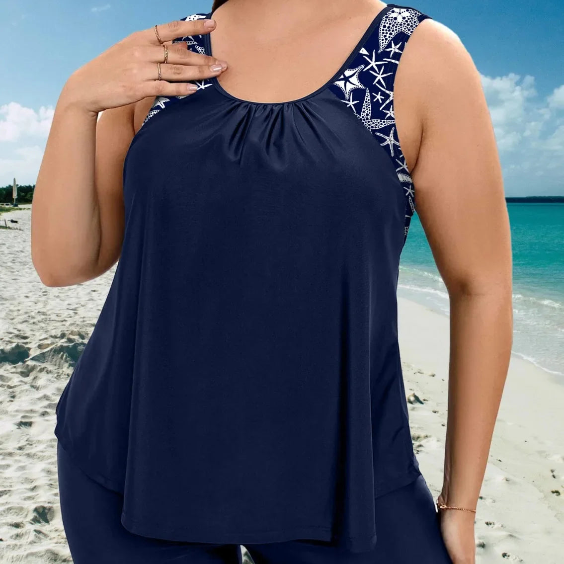 Sexy Tankini Swimsuits Women with Fifth Pants Sexy Swimming Bathing Suit Bikinis Mujer Bikini Beach Wear Plus Size Swimwear 4XL