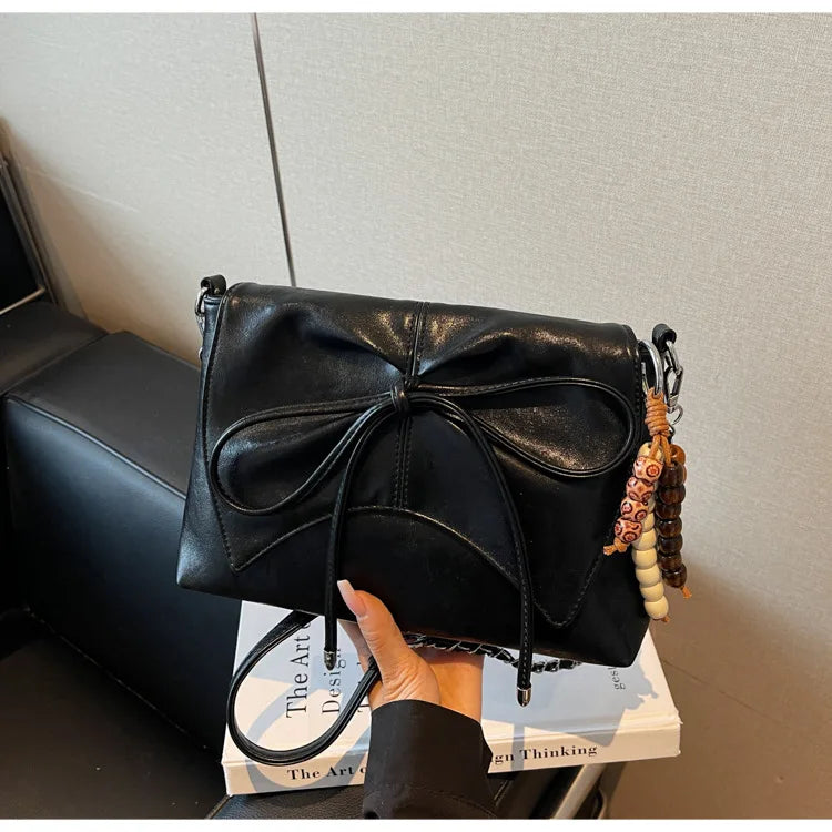 2025 Put a Bow On It HOBO Square Bag for Women, Minimalist Shoulder Crossbody Purse, Fashionable Handbag