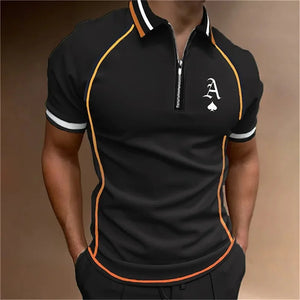 Polo Shirt for Men Poker Plain Men's Golf Clothing Alphabet Street Casual Designer T Shirt Short Sleeve Tee Tops Oversize