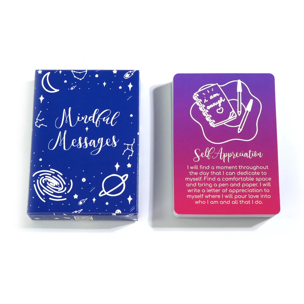 Mindful / Spiritual Vibe Messages Cards Daily Inspiration Deck Positive Affirmations Included Spiritual Tool for Self Care and Mindfulness Beauti