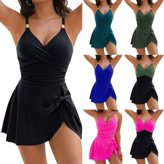 Women's one-piece swimsuit, tight-fitting, slimming, crisscross backless, multi-color swimwear
