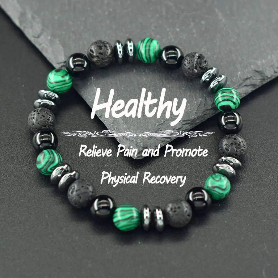 Natural Holistic Healing Bracelets Women Men Hematite Accessories Relieve Anxiety Release Burden Jewelry Gift for Lover