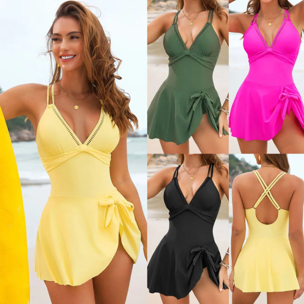 Plain Ruched Swimsuit Women One Piece Solid Swimwear Female Beachwear Bathers Bathing Swimming Swim Bodysuit Summer