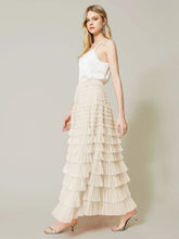 Load image into Gallery viewer, Casual Solid Women Tierred Ball Gown Skirts Tulle High Waist Pleated Long Tutu Skirt Elegant Ladies Wild Mesh Dating Maxi Skirts
