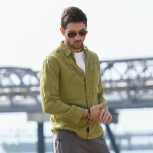 Load image into Gallery viewer, Back in Stock New Men&#39;s Casual Shirt European Size Solid Color Simple Long Sleeve Shirt Men Long Sleeve T Shirt
