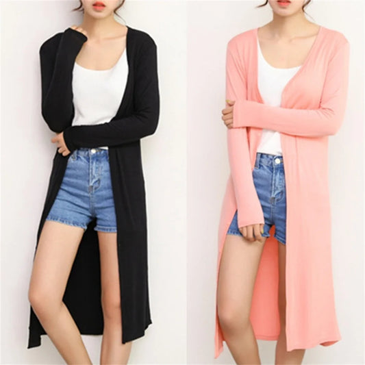 Traci K Collection- 12 Colors Women Modal Long Cardigan Female Cotton Sweater Cardigans Long Sleeve Women Casual Coat Ladies Outerwear