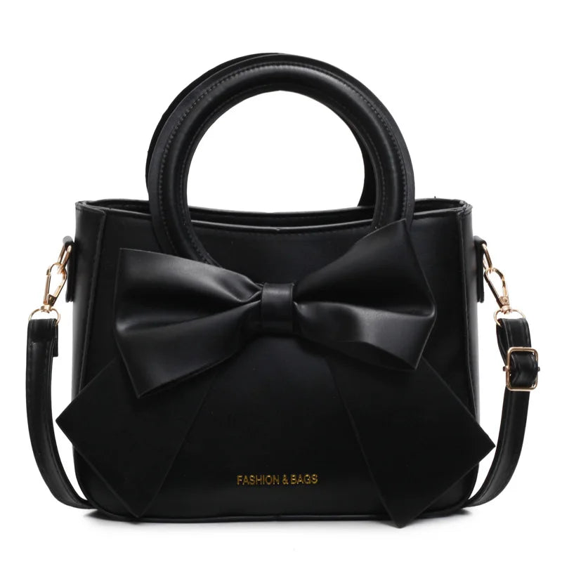Put a Bow On It (FashonBags) (Trend) Design Women's Crossbody Bag Fashionable Small Square Handbag Single Shoulder Bag Versatile PU Leather