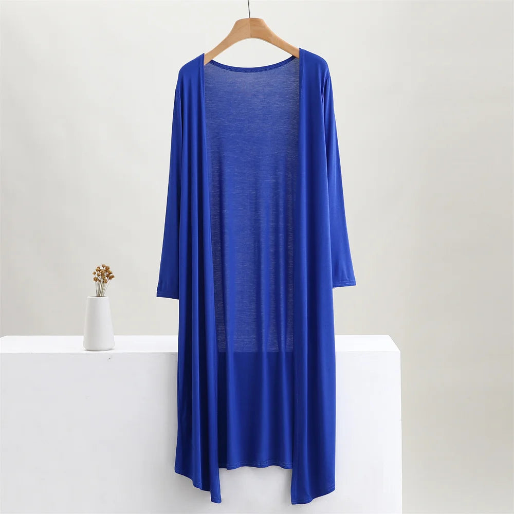 Traci K Collection- 12 Colors Women Modal Long Cardigan Female Cotton Sweater Cardigans Long Sleeve Women Casual Coat Ladies Outerwear