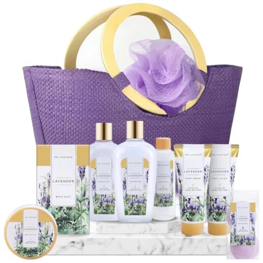 Bath and Body Gift Tote Bag Set w/card and jewelry All in One for Women  Gifts for  11pcs Sets Relaxing Bath Sets for Women Christmas Gifts for Her