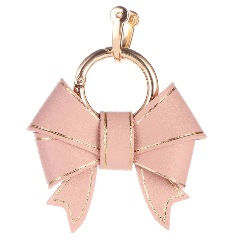 Fashion Bow Handbag Pendant Lovely Pink Keychain Accessories Delicate Bowknot Hanging Decoration Anti-loss Key Chains for Women