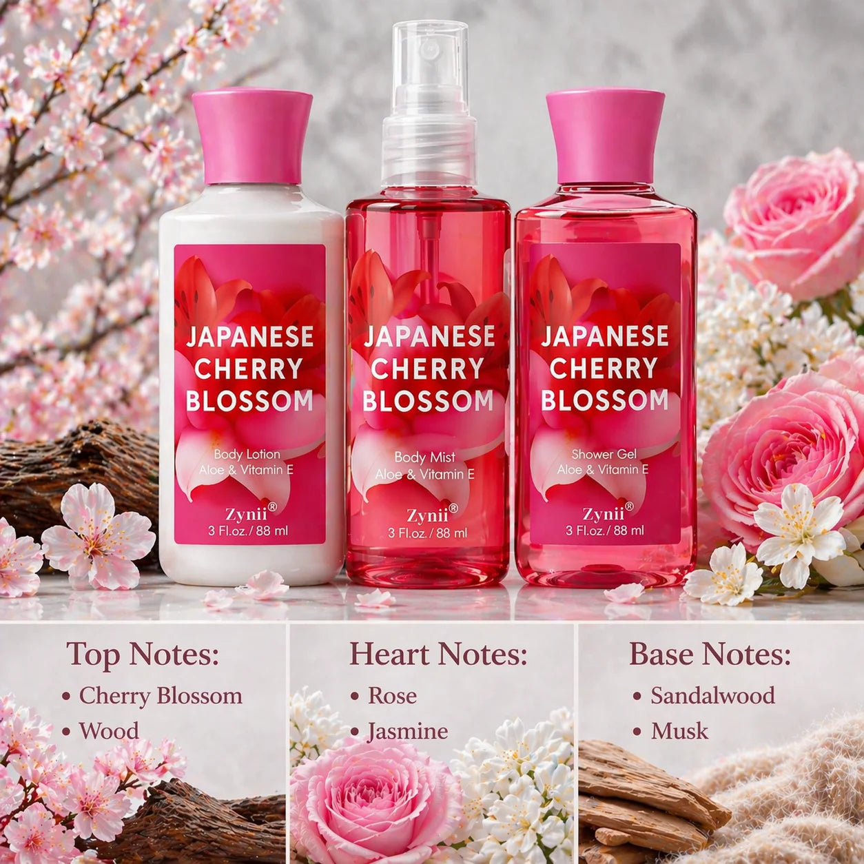 (6 Fragrances to choose from)Gift Sets – Travel Bath & Body Kit (88ml Shower Gel, 88ml Body Lotion, 88ml Body Mist) Luxurious Foam, Fresh Deodori