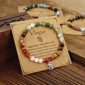 12 Zodiac Beaded Bracelet Aries Taurus Gemini Cancer Leo Virgo Libra Scorpio Aquarius Pisces Gifts Women Jewelry Gift