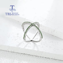 Load image into Gallery viewer, Gorgeous Designer chic Ring  925 Sterling Silver for Women Natural Tsavorite Gemstone Fashion Jewelry Anniversay Party Gift
